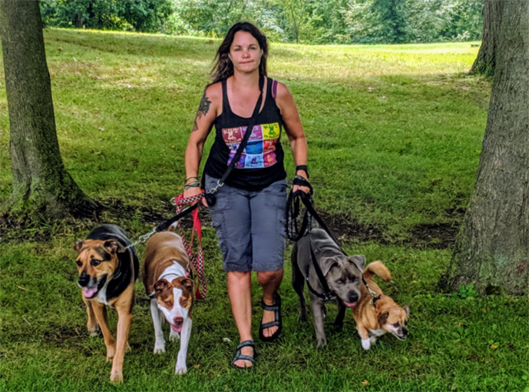 Dash, Zeke, Kima, Diana (me), and Bleu